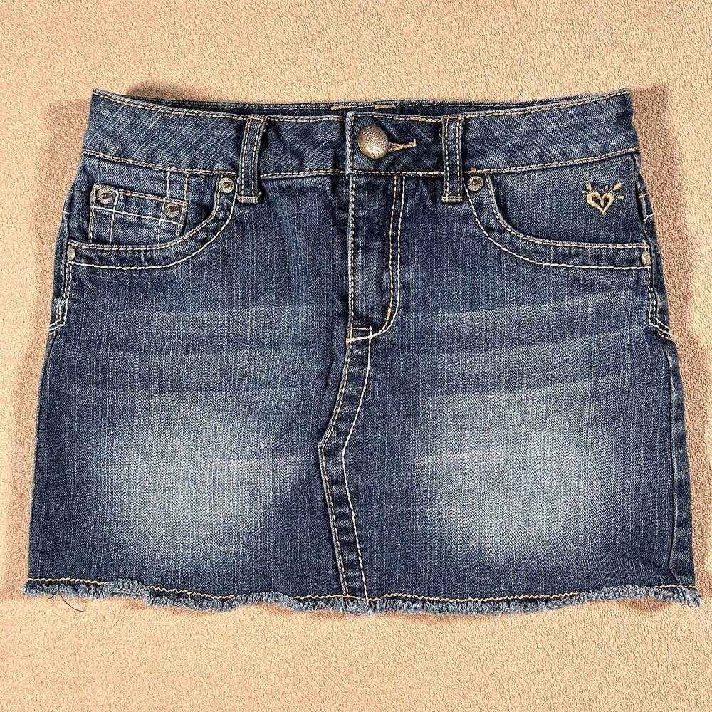 Y2K VTG 90s Mini Micro Denim Skort Skirt Sz 12 Juniors or XS Adult Baddie